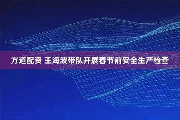 方道配资 王海波带队开展春节前安全生产检查