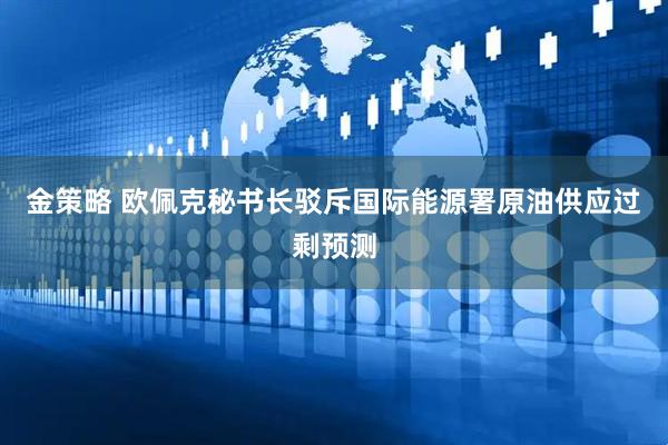 金策略 欧佩克秘书长驳斥国际能源署原油供应过剩预测